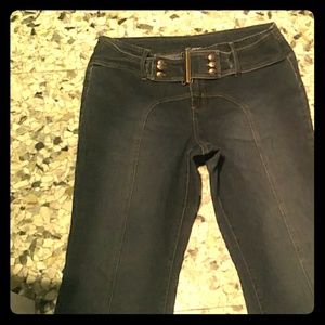 Blue jeans with attached belt size 17